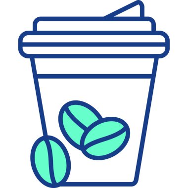 Kahve. Web simgesi basit illüstrasyon