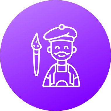 Şapka takan ve sakallı bir adamın vektör çizimi.