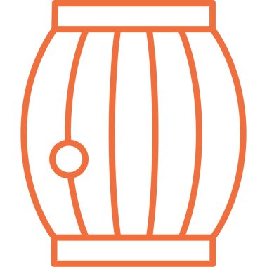 Ahşap bardak, illüstrasyon, vektör, beyaz arka planda..