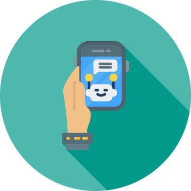 İleti sohbet simgesi illüstrasyonlu akıllı telefon