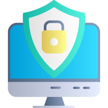 İnternet güvenliği simgesi düz biçimli