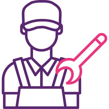 İnşaat mühendisi ikonu. vektör illüstrasyonu