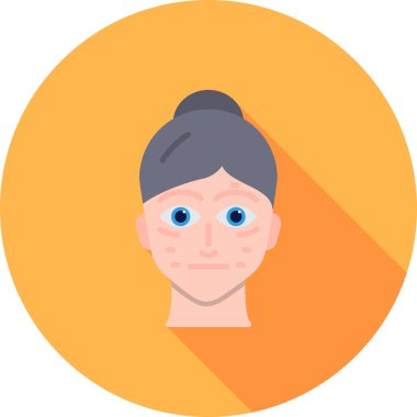 Kadın avatar simgesi, vektör illüstrasyonu