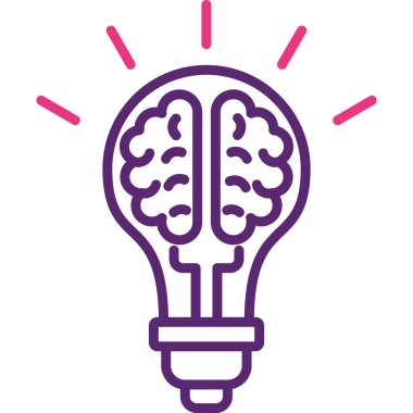 ampul fikir simgesi, vektör illüstrasyon