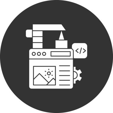 Web simgesi, teknoloji kavramının vektör illüstrasyonu