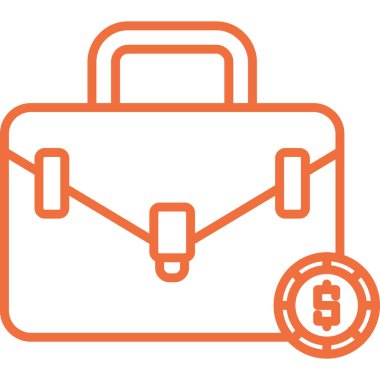 Çanta simgesinin vektör illüstrasyonu