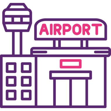 Havaalanı. Web simgesi basit illüstrasyon