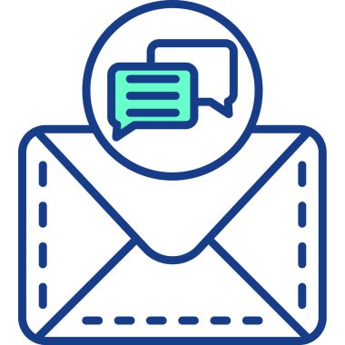 Mesaj var. Web simgesi basit illüstrasyon