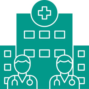 Hastane. Web simgesi basit illüstrasyon