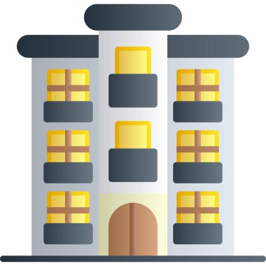 şehir binası ikon vektör illüstrasyonu