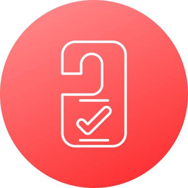 Uzun gölgeli beyaz çizgi işaretli onay simgesi. İşaretleme sembolü. Kene işaretini doğrula ya da işaretle. Kırmızı daire düğmesi. vektör