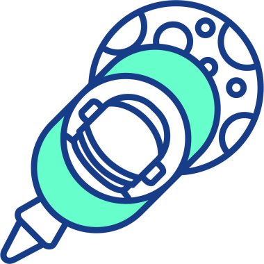 Mavi ve beyaz bir ikonun vektör illüstrasyonu