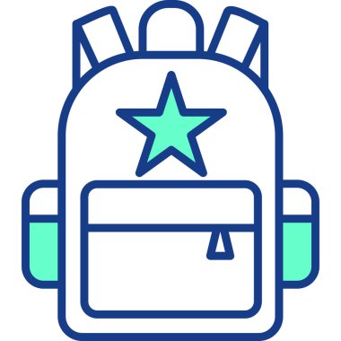 sırt çantası simgesi vektör illüstrasyonu