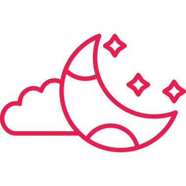 Ay yıldızları ikon vektör çizimi tasarımı