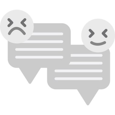 Üzgün yüz ikonu olan bir konuşma balonu. vektör illüstrasyonu