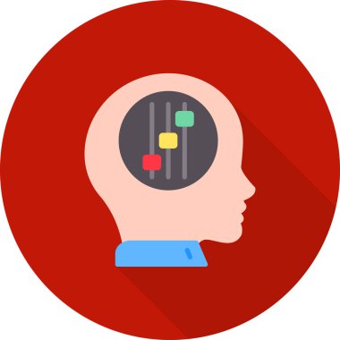 Beyin zihin simgesi düz stilde