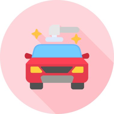 Araba yıkama ikonu. Web tasarımı için basit bir oto yıkama vektör simgesi çizimi