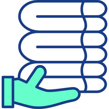 Havlu simgesi, vektör illüstrasyonu