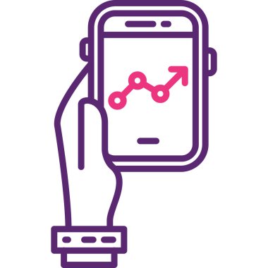 akıllı telefon ve ok yukarı