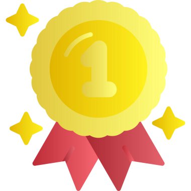 Kurdele ikonlu madalya. Beyaz arkaplanda izole edilmiş web tasarımı için kurdele ikonu ile kazanan ödülünün karikatürü