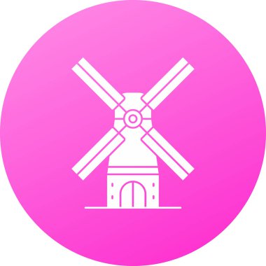 Yel değirmeni simgesi, düz tasarım