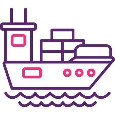 Gemi. Web simgesi basit illüstrasyon