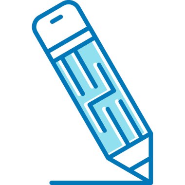 Kalem simgesi vektörü. İzole edilmiş kontür sembolü gösterimi için ince çizgi işareti