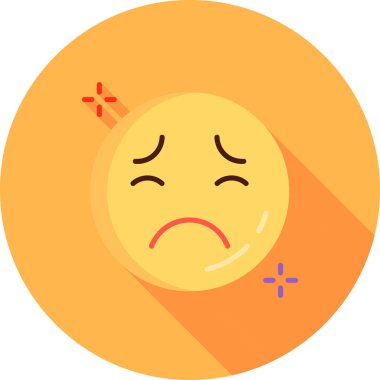 Üzgün emoji simgesi simgesi düz stil