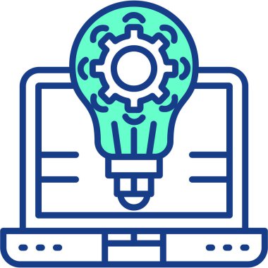 ampul fikir simgesi, vektör illüstrasyon