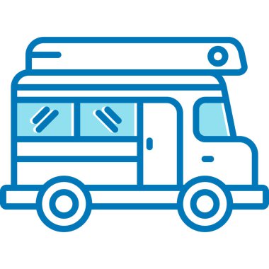 Minibüs Web simgesi basit illüstrasyon