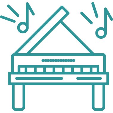 müzik aleti simgesi. ince çizgi biçimi, doğrusal vektör izole ve beyaz.