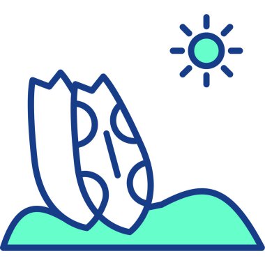 Güzel güneşli bir plajın vektör çizimi