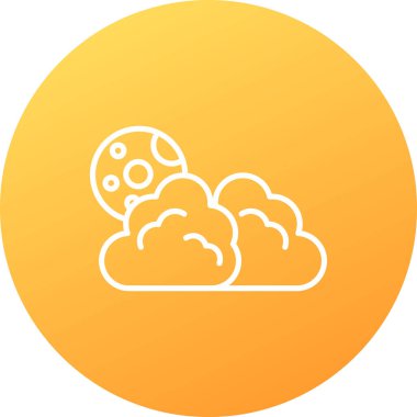 Uzun gölgeli bulut simgesinin vektör çizimi.