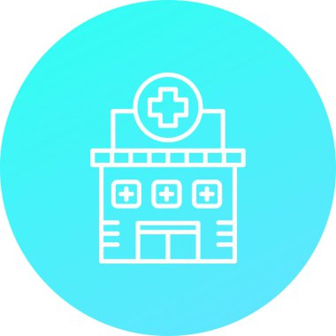 Benzersiz hastane vektör çizgisi simgesi
