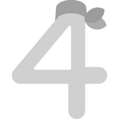 dört numara ikon. 4 numaralı vektör simgesinin düz çizimi beyaz üzerine izole edildi