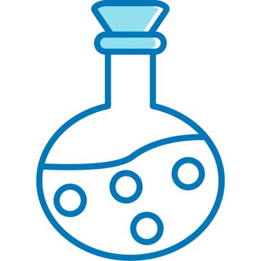 Laboratuvar matarası ikonu. Web için matara vektör simgelerinin özet çizimi