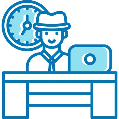 Bilgisayar simgesine sahip iş adamı