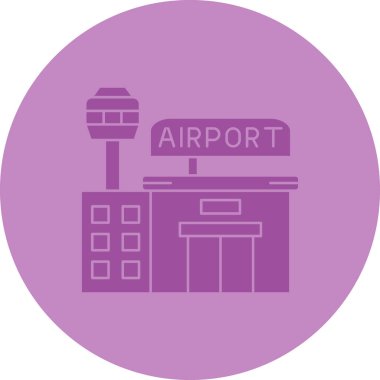 Havaalanı. Web simgesi basit illüstrasyon