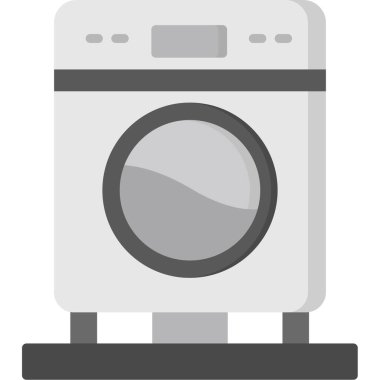 çamaşır makinesi çizimi, düz tasarım simgesi