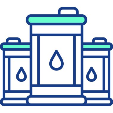 Su tankı ikonu ana hat vektörü. İnce çizgi su tankı