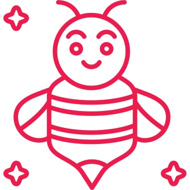 sevimli çizgi arı vektör çizim