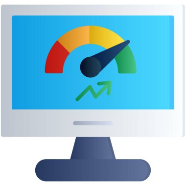 Grafikli bilgisayar monitörü. vektör tasarımı illüstrasyonu