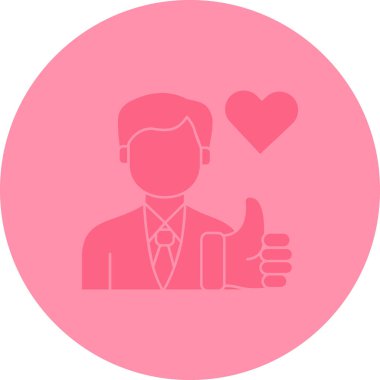 Kalbi olan bir iş adamının vektör çizimi