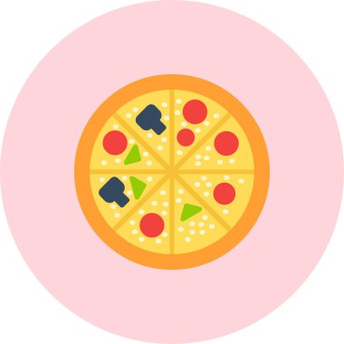 pizza. Web simgesi basit illüstrasyon