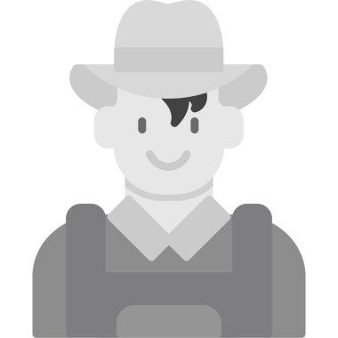 Çiftçi ikonu. Ağ için çiftçi vektör simgelerinin basit çizimi