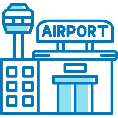 Havaalanı terminali ikon vektör illüstrasyonu