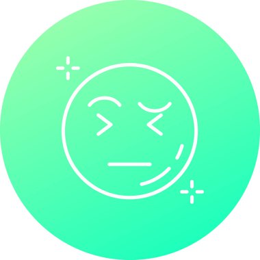 güzel emoji ifade vektör çizgisi simgesi