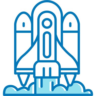 Uzay gemisi. Web simgesi basit illüstrasyon