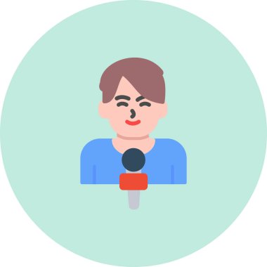 Gazeteci düz vektör simgesi