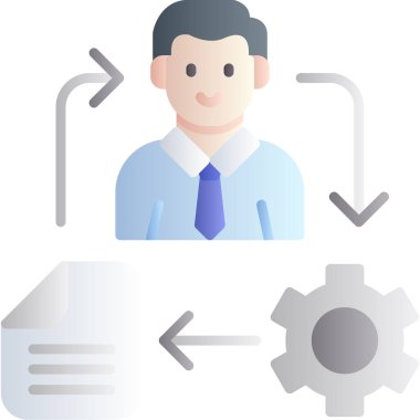 Vites vektör illüstrasyon tasarımına sahip iş adamı